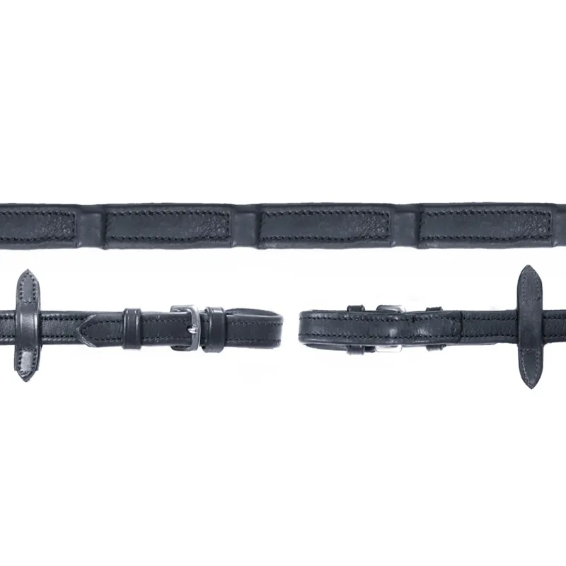 Schockemohle Durasoft Reins Wide 18mm - Black/Silver